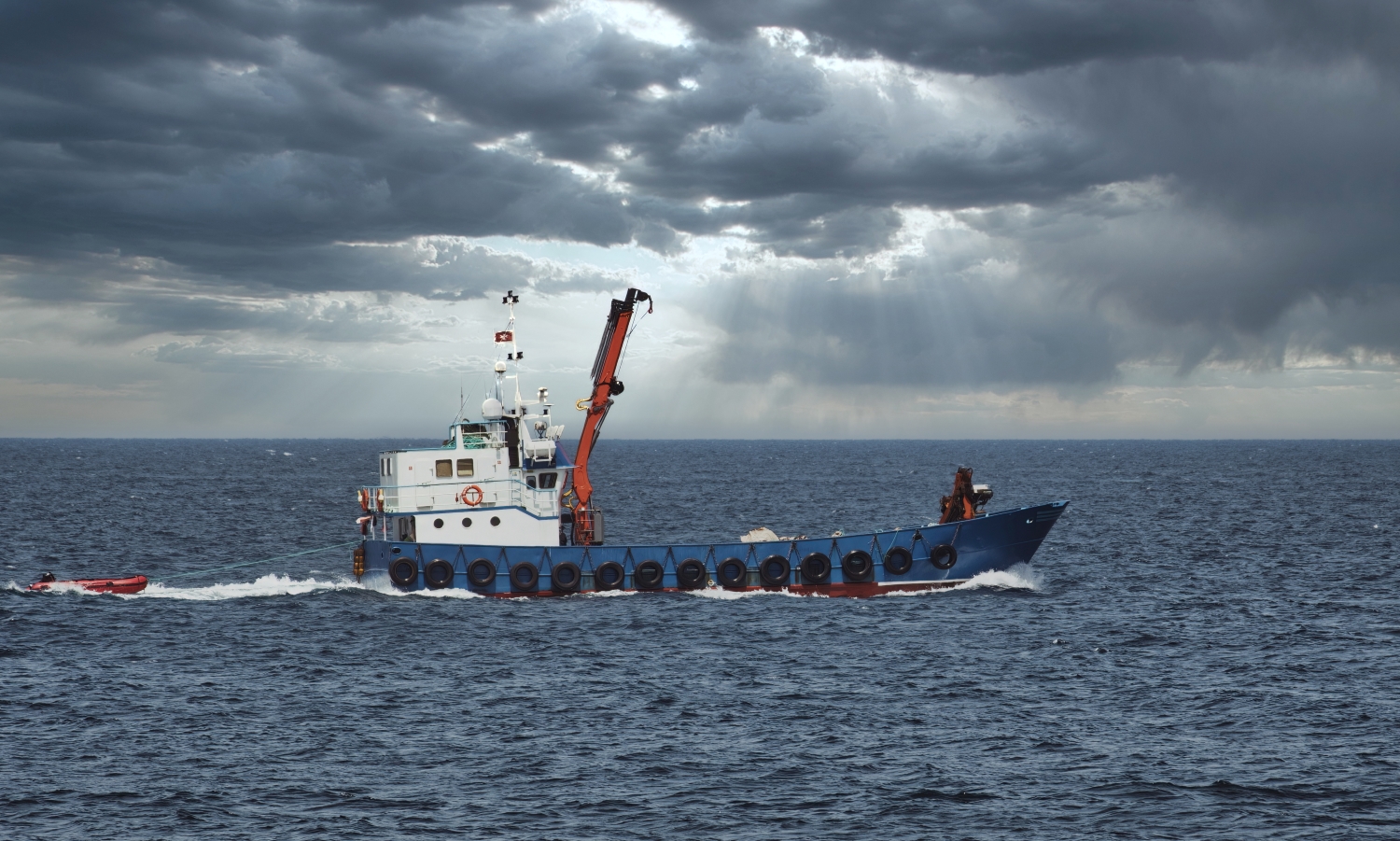 Longliner in ocean